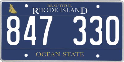 RI license plate 847330