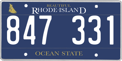 RI license plate 847331