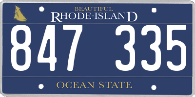 RI license plate 847335