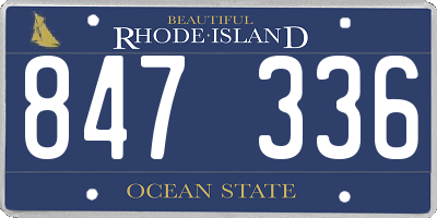 RI license plate 847336