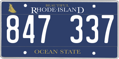 RI license plate 847337