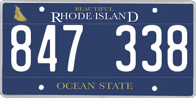 RI license plate 847338