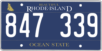 RI license plate 847339