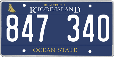 RI license plate 847340
