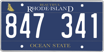 RI license plate 847341