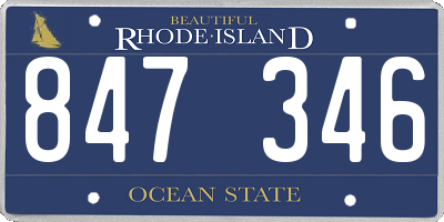 RI license plate 847346