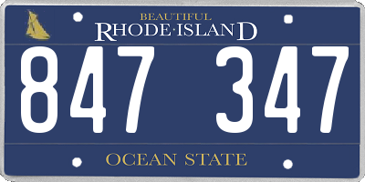 RI license plate 847347
