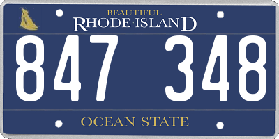 RI license plate 847348