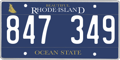 RI license plate 847349