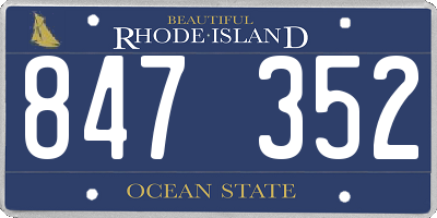 RI license plate 847352