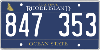 RI license plate 847353
