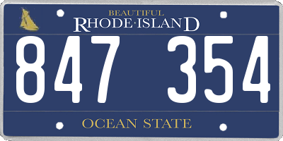 RI license plate 847354