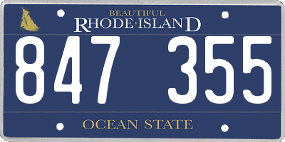 RI license plate 847355