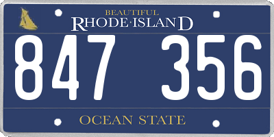 RI license plate 847356