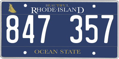 RI license plate 847357