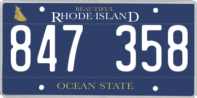 RI license plate 847358
