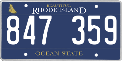 RI license plate 847359