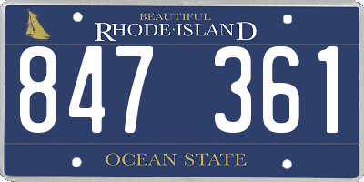 RI license plate 847361
