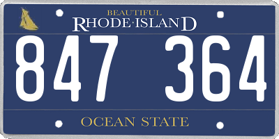 RI license plate 847364