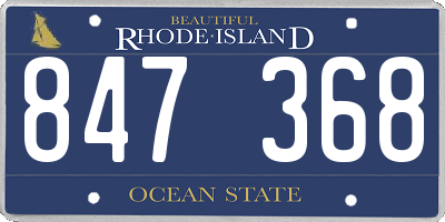 RI license plate 847368