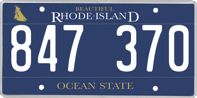 RI license plate 847370