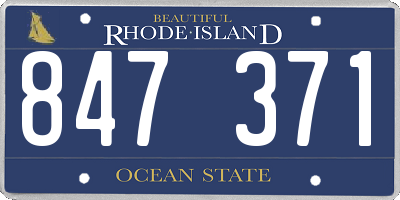 RI license plate 847371