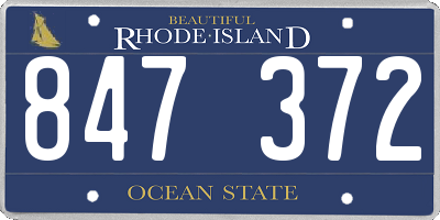 RI license plate 847372
