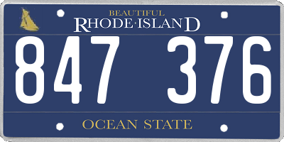 RI license plate 847376