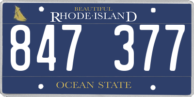 RI license plate 847377