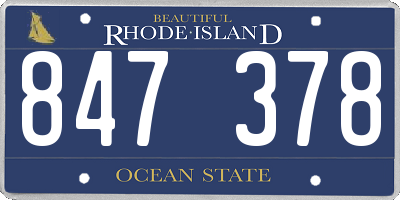 RI license plate 847378