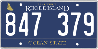 RI license plate 847379