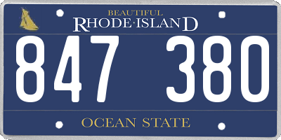 RI license plate 847380