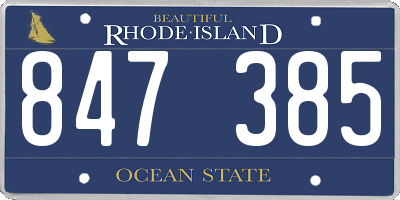 RI license plate 847385