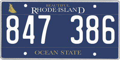 RI license plate 847386