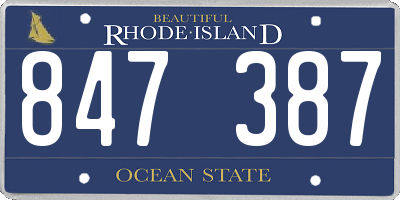 RI license plate 847387