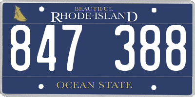 RI license plate 847388