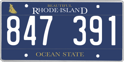 RI license plate 847391
