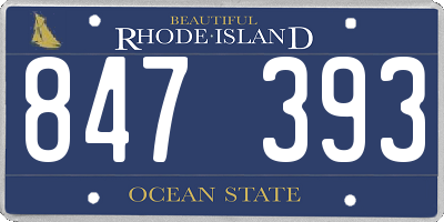 RI license plate 847393