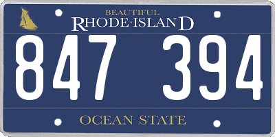 RI license plate 847394