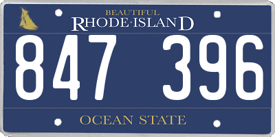 RI license plate 847396