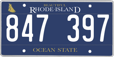 RI license plate 847397