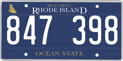 RI license plate 847398
