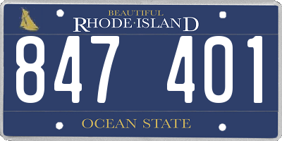 RI license plate 847401