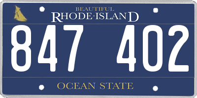 RI license plate 847402