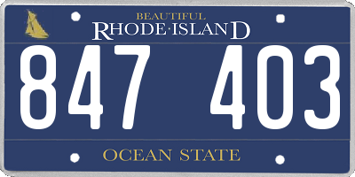 RI license plate 847403