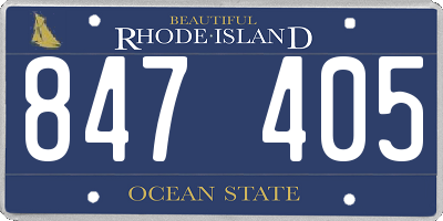 RI license plate 847405