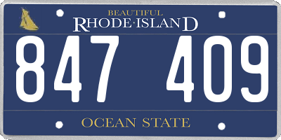 RI license plate 847409