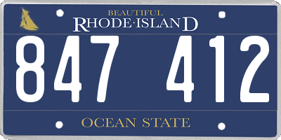 RI license plate 847412
