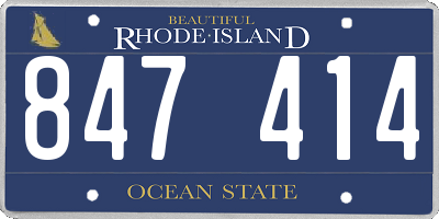 RI license plate 847414
