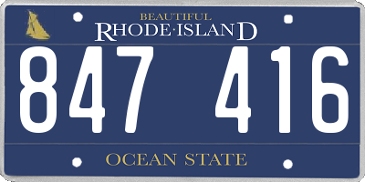 RI license plate 847416